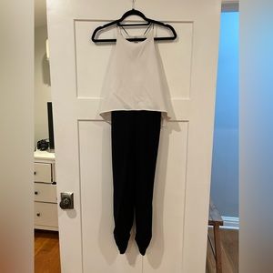 Aqua, black and white jumpsuit